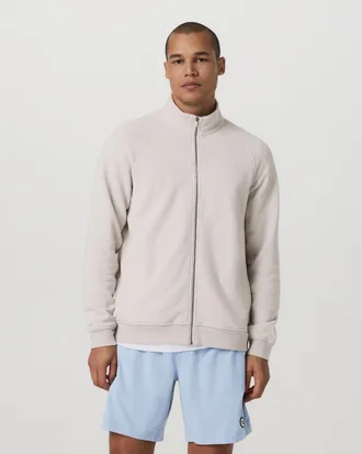 Vuori Clothing Pique Fleece Track Jacket | Ocean Blue | Medium