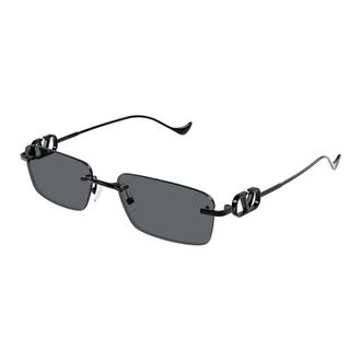 Valentino VLogo Signature Rechthoekige Zonnebril - Dames - Accessoires - Zwart - Maat: 55 MM