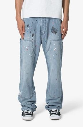 mnml Ultrabaggy Stripe Denim Carpenter Pants in Grey at Nordstrom Rack, Size 28