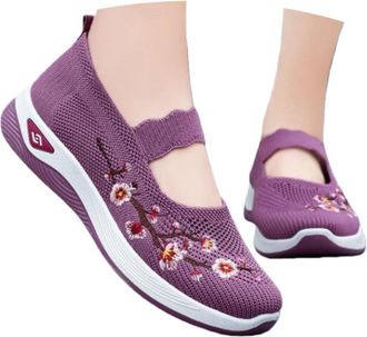 Generic Womens Comfort Walking Shoes Woven Lightweight Breathable Orthopedic Sneakers with Soft Sole Wide Fit Wedge Walking Sneakers Casual Fashion Non Slip W