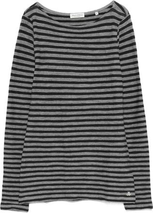 Marc O'Polo striped long-sleeves T-shirt - women - Organic Cotton - M - Grey