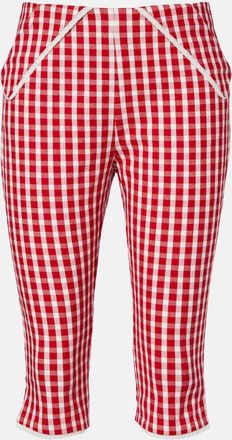 Poss&eacute; Ebony gingham lace-trimmed cotton-blend capri pants