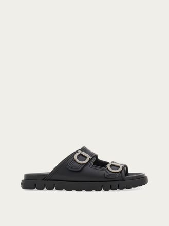 Ferragamo Uomo Sandalo a doppia fascia Nero Taglia 41