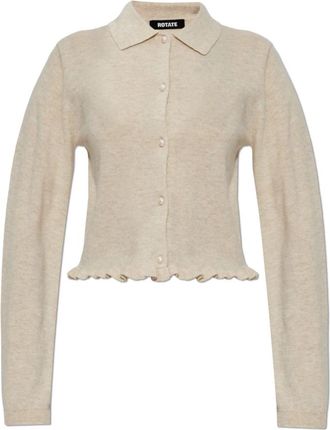 Rotate Wollen Cardigan - Dames - Vesten - Beige - XS - Wol - Truien & Vesten