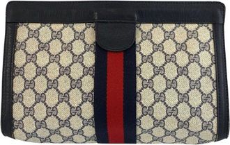 Gucci Vintage Gg Supreme Clutch (Authentic Pre-Loved)
