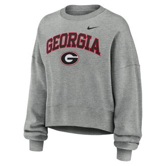 Nike Georgia Phoenix Arch Nike Womens College Pullover Crew in Grey | 01D706GNGB-Y48