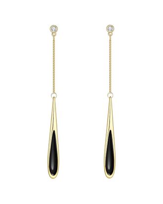 Liv Oliver 18K Plated Cz Drop Earrings