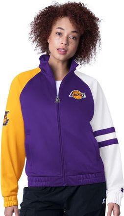 Starter Womens Starter Purple Los Angeles Lakers Line Up Dolman Raglan Full-Zip Track Jacket at Nordstrom, Size Medium