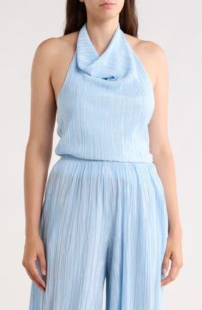 Renee C Plisse Halter Top in Blue at Nordstrom Rack, Size X-Small