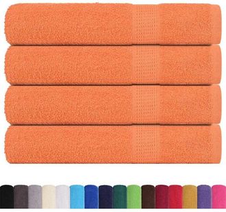 vidaXL Toallas 4 Uds 100% Algod&oacute;n Naranja 100x200 Cm 600 Gsm Vidaxl