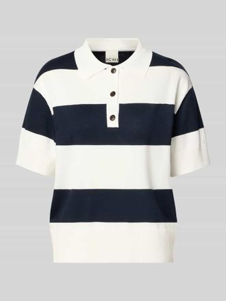 Ichi Regular Fit Poloshirt aus Viskose-Mix Modell LULS in Marine, Gr&ouml;&szlig;e XXL
