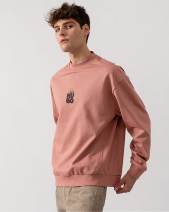 HUGO BOSS Hugo Durungu Mens Crew Neck Sweatshirt - Pink - Size Medium