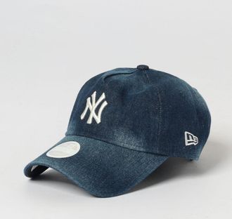 New Era Cappello 9Twenty NY Yankees in denim di cotone con logo ricamato