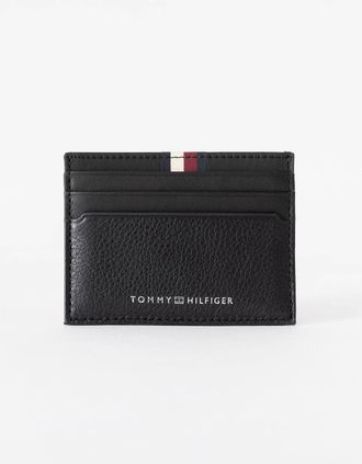 Tommy Hilfiger Mens Tommy Hilfiger TH Premium Leather Mens Card Holder - Black - Size: ONE size