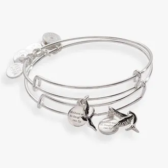 Alex and Ani Mother & Daughter Sparrow Bangle Set of 2 in Silver at Nordstrom