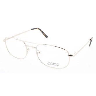 Signature Unisex Gold Tone Rectangular Eyeglass Frames 1112Gold54