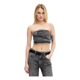 Moschino Top Corto de Mezclilla - Tops - Mujer - Gris - L