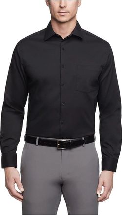 Van Heusen Everyday Defense Dress Shirt Mens Black Stain Shield FTS1665