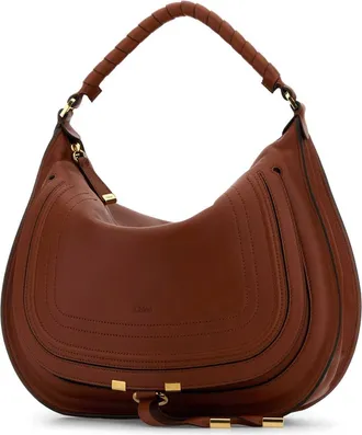 Chlo&eacute; Womens Caramel Leather Marcie Shoulder Bag Claybrown Borse A Mano