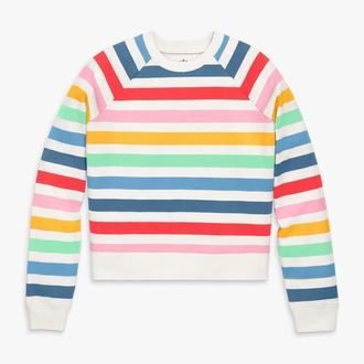 primary Adult 24/7 Sweatshirt in Blossom Clementine Stripe at Nordstrom, Size Xx-Large