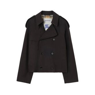 Burberry Cropped Tropical Gabardine Leadenham Trench Coat - male - Burberry - Trench Coats - Black - XL - Coats