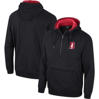 Colosseum Mens Colosseum Black Stanford Cardinal Half-Zip Hoodie at Nordstrom, Size Xx-Large