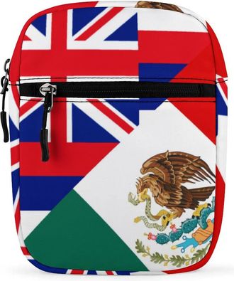 Generic Hawaii State Mexican Flag Trendy Crossbody Bag for Men Women Small Satchel Men Sling Adjustable Shoulder Strap Messenger