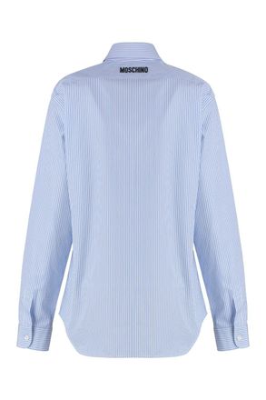 Moschino Womens Striped Cotton Shirt - Light Blue - Size EU 36 (Womens)
