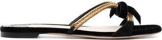 Tom Ford velvet sandals - women - Calf Leather/Brass/Calf Leather/Calf Leather/Rubber - 36 - Black
