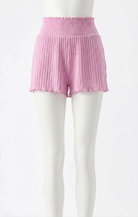 Z Supply Dawn Smocked Rib Short In Violet Gem