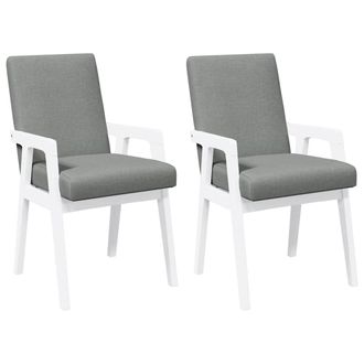 vidaXL Sillas De Comedor Con Cojines, 2 Unidades, Blancas, Madera Maciza, Caucho Vidaxl