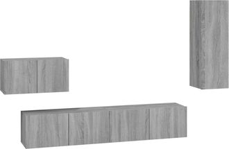 vidaXL Vidaxl - Set De Muebles Para Tv 4 Pzas Madera Contrachapada Gris Sonoma