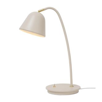 Nordlux L&aacute;mpara de mesa vintage beige con detalles en lat&oacute;n