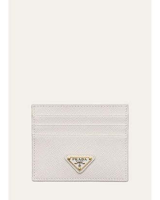Prada Triangle Logo Leather Card Case
