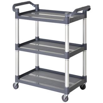 HOMCOM Carro De Almacenamiento De 3 Niveles Aluminio Carga 100 Kg 88x44x93 Cm Gris