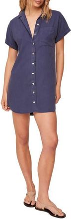 Bella Dahl Roll Sleeve Pocket Mini Shirtdress in Midnight Surf at Nordstrom, Size X-Small