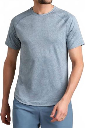 Rhone Atmosphere Crew Neck Short Sleeve Tee In Blue Stone/white