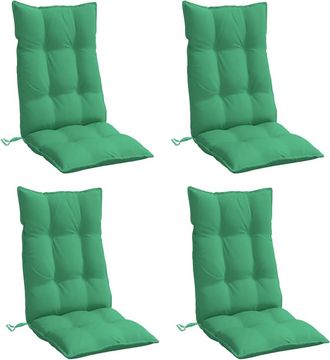 vidaXL Vidaxl - Cojines De Silla Con Respaldo Alto 4 Uds Tela Oxford Verde