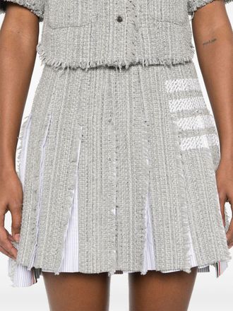 Thom Browne Womens 4bar Cotton Blend Skirt - Light Grey - Size EU 38 (Womens)