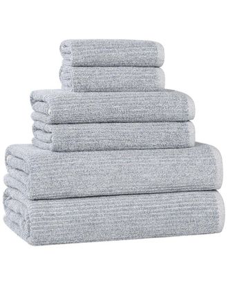 Superior Destin Medium Weight Solid Ribbed 6Pc Towel Set