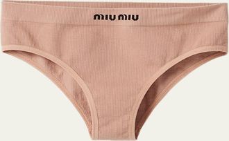 Miu Miu Logo-Band Seamless Regular Briefs