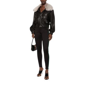 Gucci Web Detail Jersey Leggings - Dames - Broeken - Zwart - Maat: L Jersey