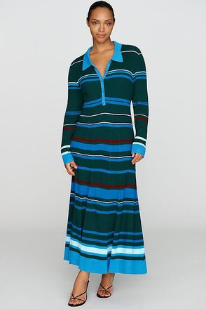 Maeve Pleated Long-Sleeve Midi Sweater Dress