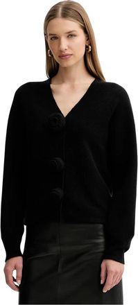 Liviana Conti Gabriela Rose-button Cardigan - Dames - Vesten - Zwart - XS - Wol - Truien & Vesten