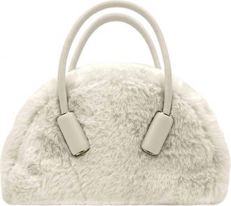 Themoir&egrave; Womens Selene Fur Bag In Shell