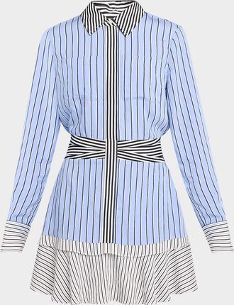Ramy Brook Solana Striped Mini Shirtdress