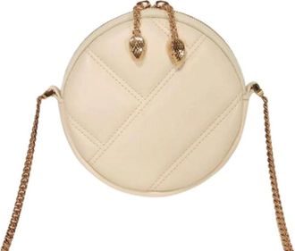 Bulgari Pre-owned Cross Body Bags, female, Beige, Size: ONE SIZE Pre-owned Serpenti Cabochon Smooth Calf Leather Shoulder Bag