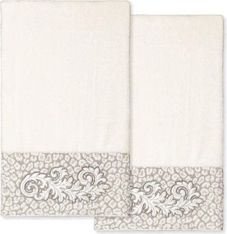 Linum Home Textiles 100% Turkish Cotton April 2Pc Embellished Bath Towel Set
