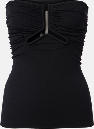 Rick Owens Cutout ruched strapless top