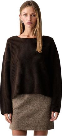 Marc O'Polo Maglione a coste con scollo a barchetta - - Knitwear - Donna - Marrone - XL